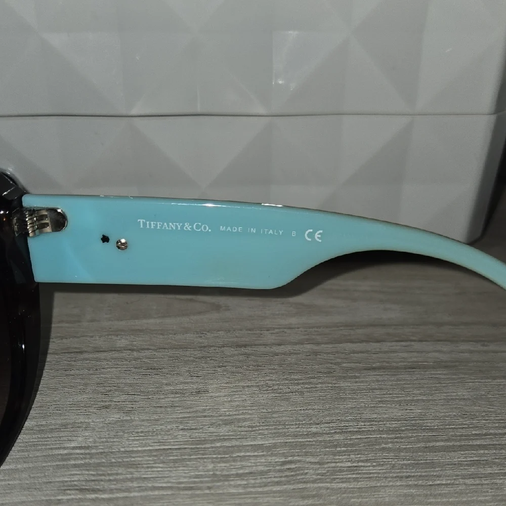 Tiffany & Co. Dark Brown Sunglasses with Turquoise Case - Picture 4 of 16
